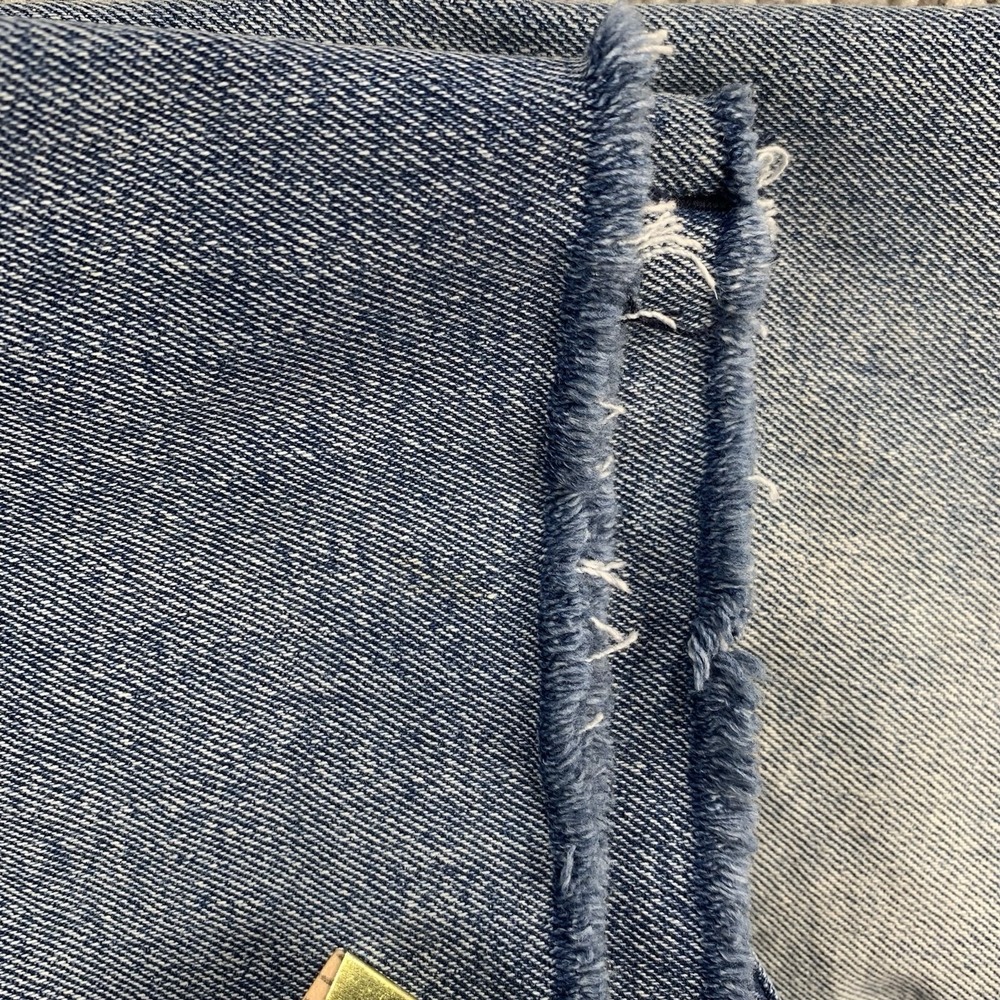 Vigoss Stevie Crop Straight Leg Jeans Womens 30 Blue Denim Distressed Button Fly - Picture 12 of 12